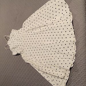 Sleeveless, Black and White Polka Dot Halter Dress, Size 4